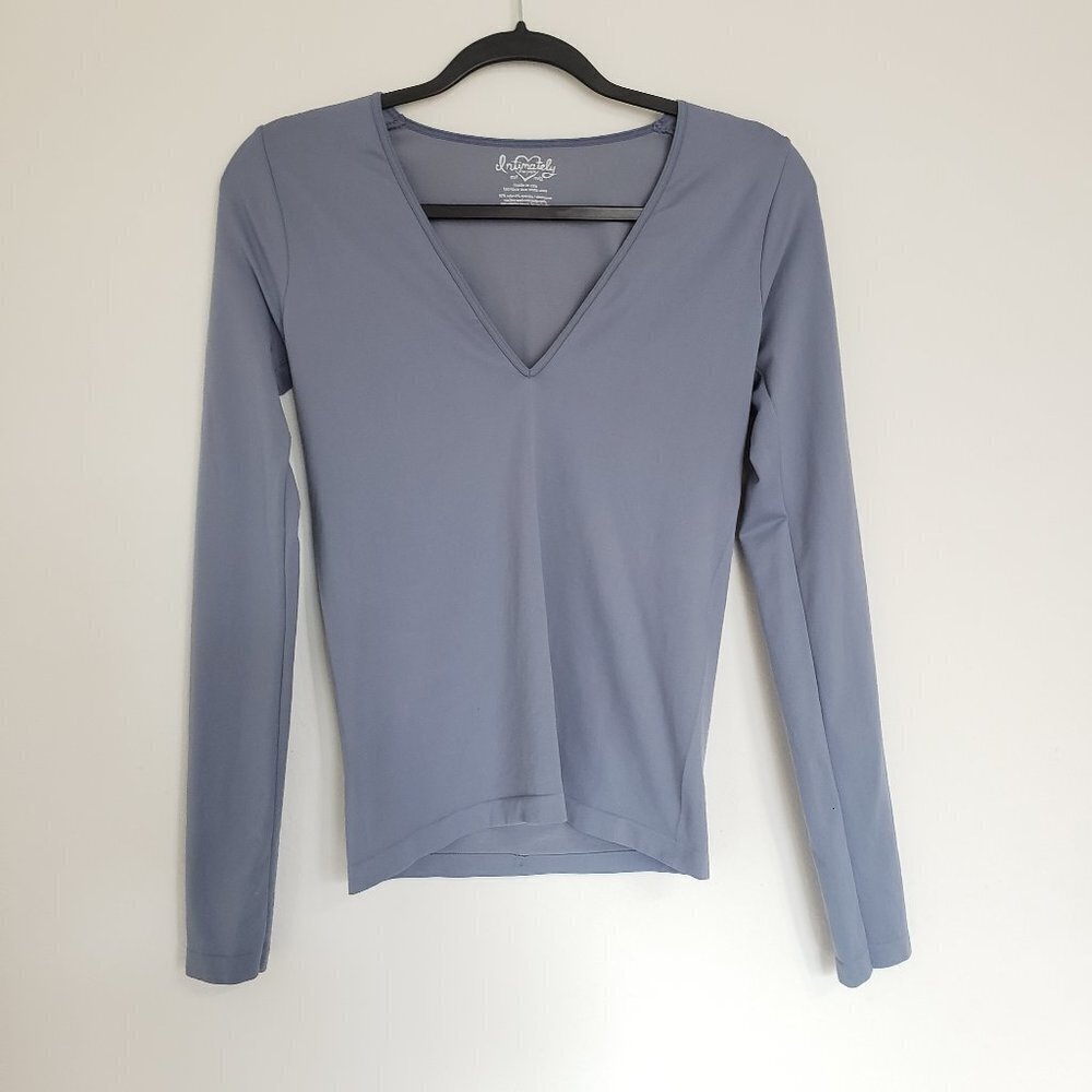 Intimately Free People Blue Fitted Long Sleeve Top M/L